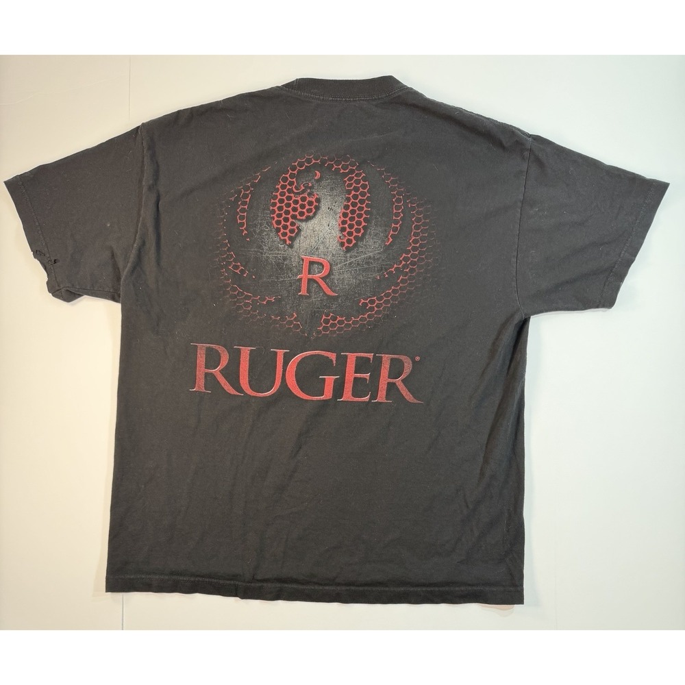 Ruger Firearms Graphic T Shirt Black Logo Back Print USA Made XL